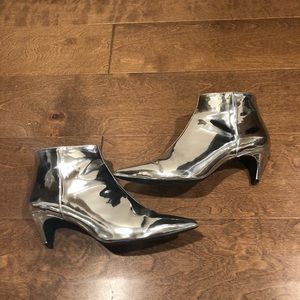 Zara Silver Heel Ankle Boots